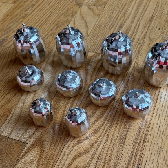 Other - Silver Decorative Pumpkins Set of 10 Halloween Fall Decor